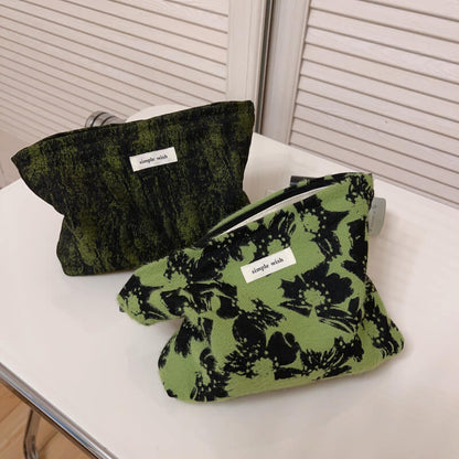 Vintage Jacquard Square Cosmetic Bag