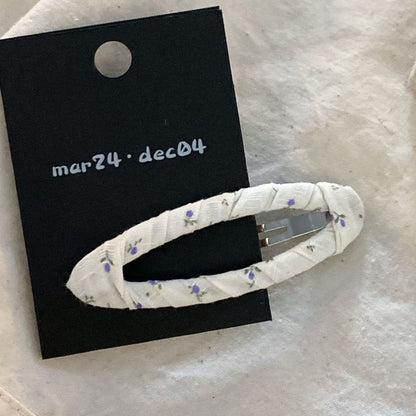 Cute Floral Print Geometric Hair Clips