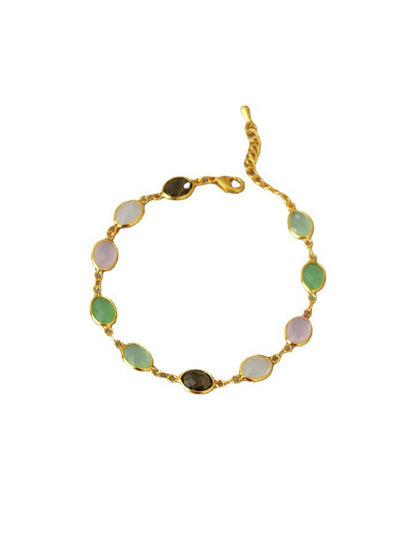 Elegant Gold Plated Crystal Chain Bracelet