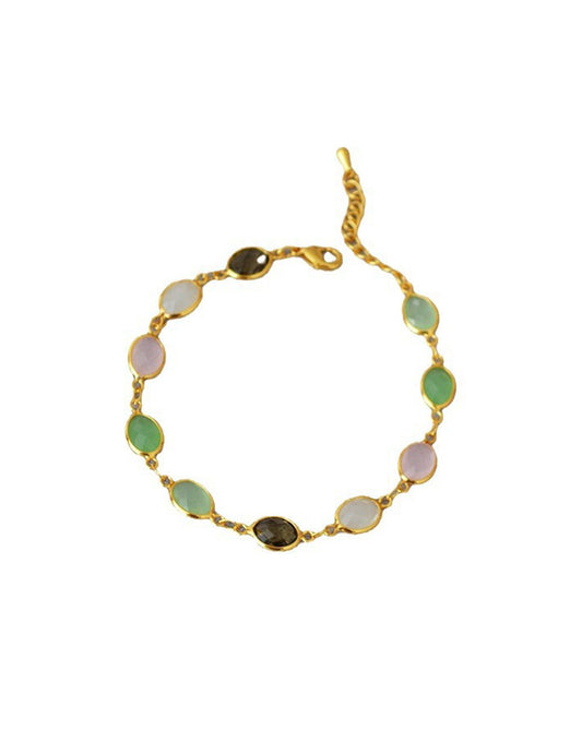 Elegant Gold Plated Crystal Chain Bracelet