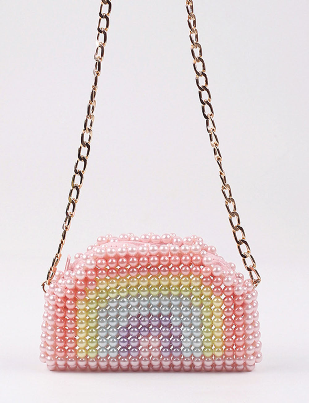 Mini Rainbow Beads Braided Shoulder Bag