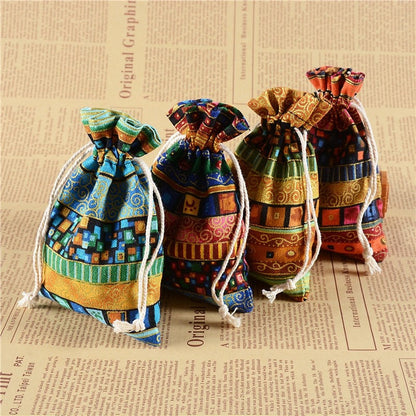 Ethnic Wind-Printed Bouquet Pocket Gift Packaging Bag