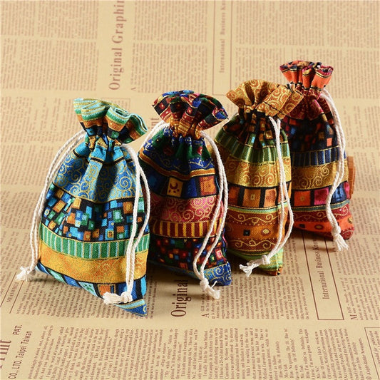Ethnic Wind-Printed Bouquet Pocket Gift Packaging Bag