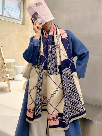 Imitation Cashmere Printed Double-Side Shawl Scarf