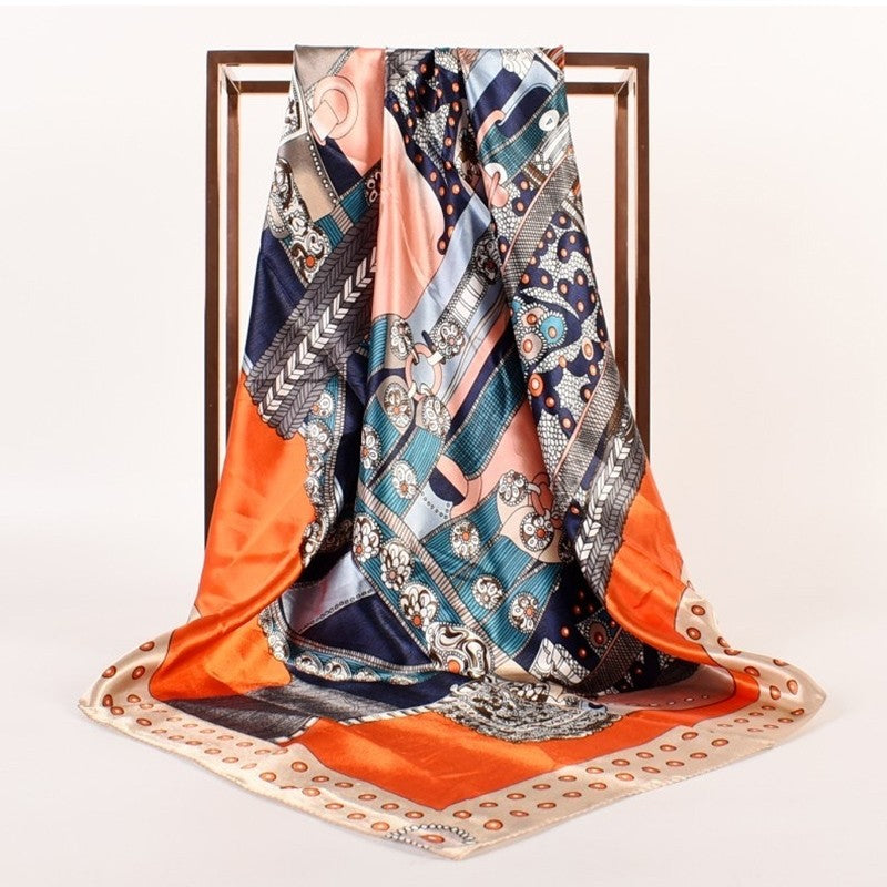 Fashion Printed Square Satin Head Scarf