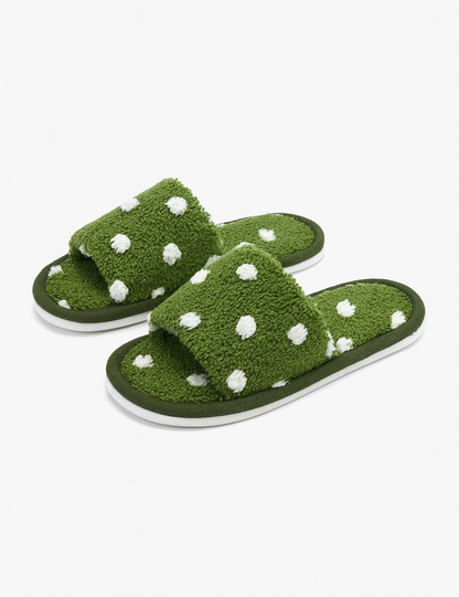 Cute Polka Dot Open Toe Soft Slippers