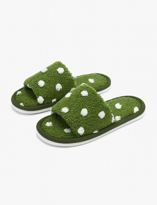 Cute Polka Dot Open Toe Soft Slippers
