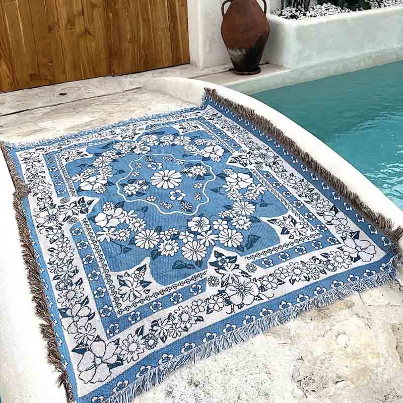 Soft Floral Throw Blanket Outdoor Beach Towel