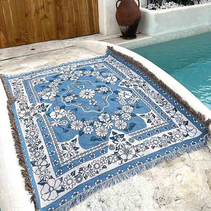 Soft Floral Throw Blanket Outdoor Beach Towel