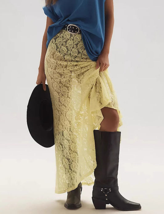 Lace Hollow Out Jacquard Irregular Skirts