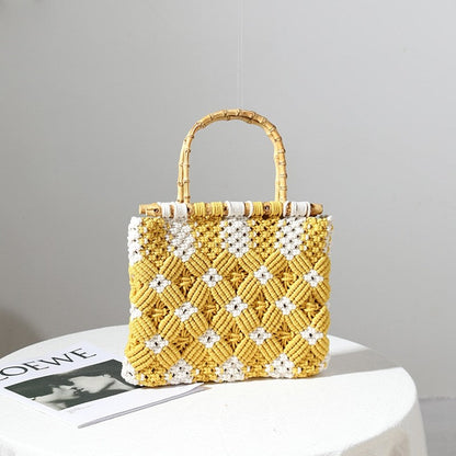 Fashion Rhomboids Thread Woven Bag