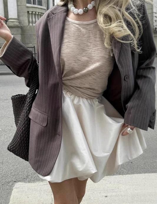 Elegant Pluffy Simple Mini Skirt