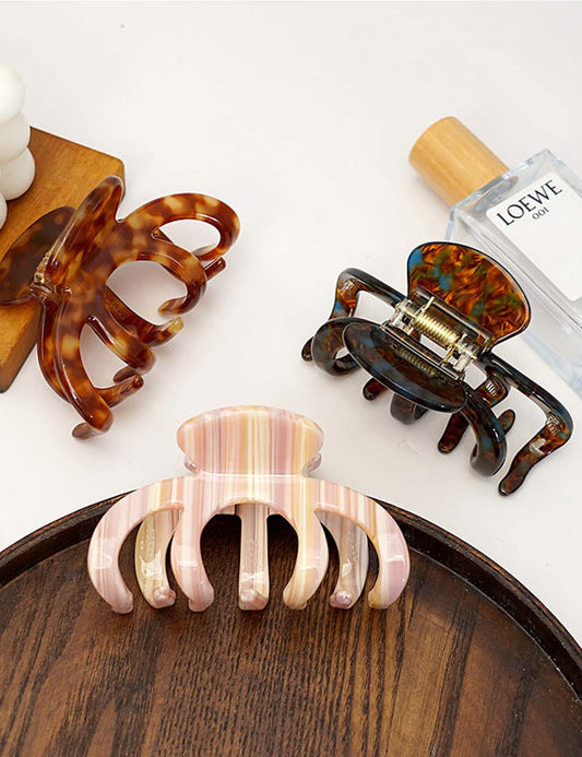 Large Cellulose Acetate Octopus Hair Claw