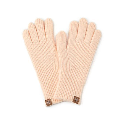 Solid Color Simple Ribbed Lengthen Knit Gloves
