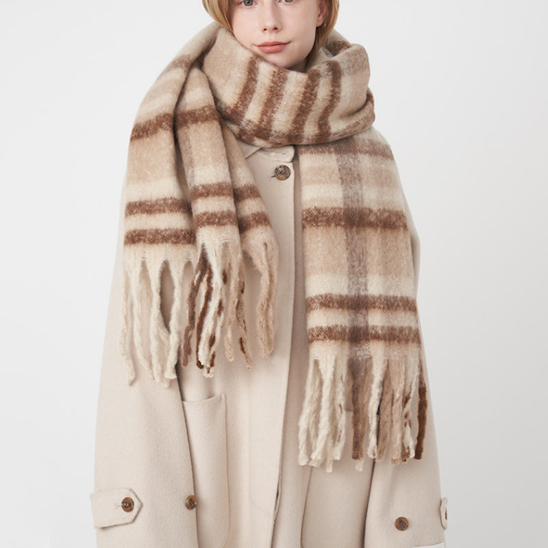 2+ Plaid Tassel Mohair Scarves