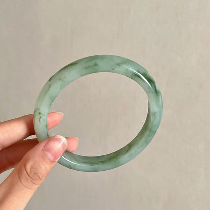 Minimalist Marbled Round Resin Bangle Bracelet