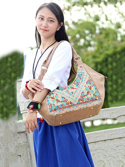 Retro Emboridered Tote Bag