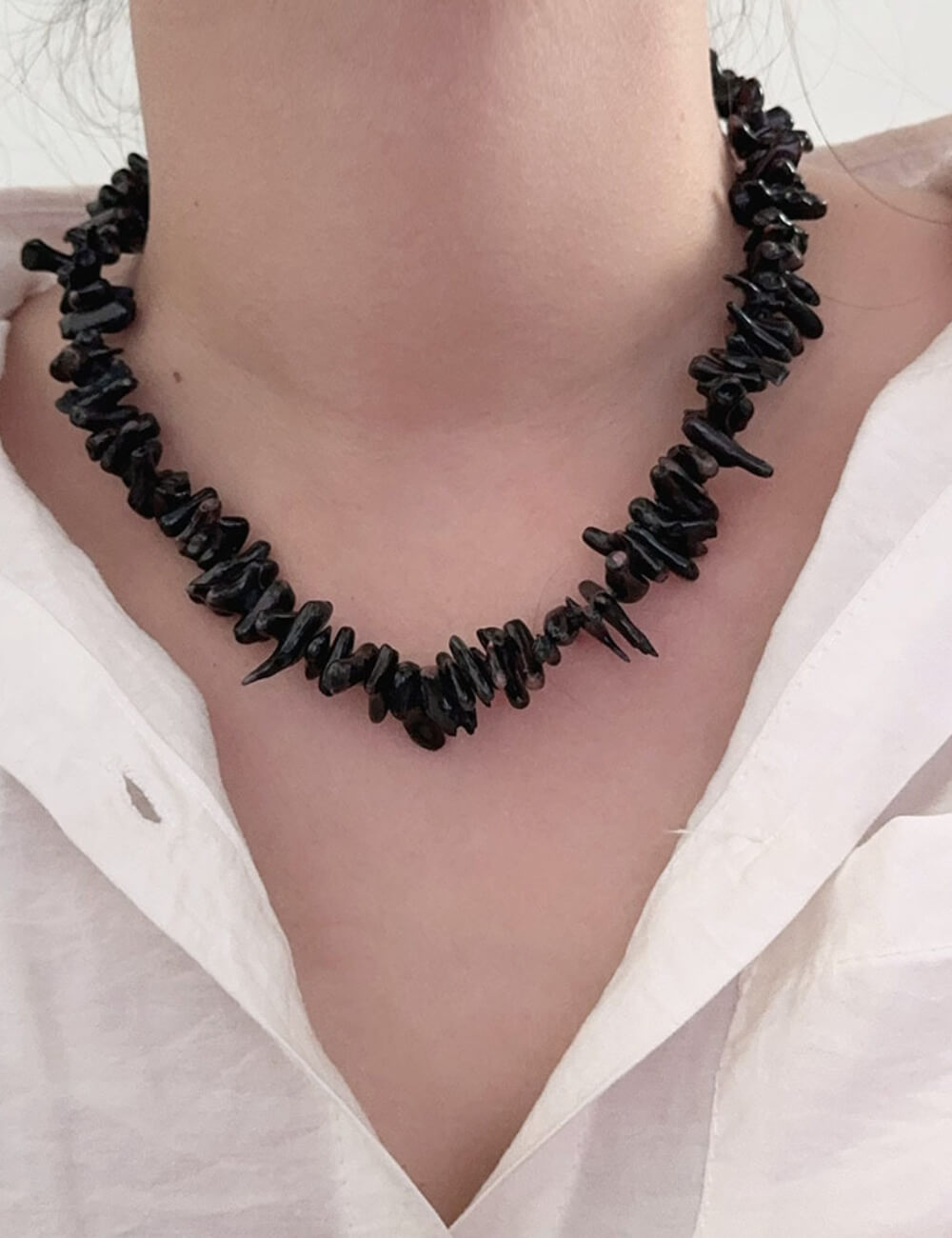 Minimalist Irregular Handmade Coral Choker Necklace