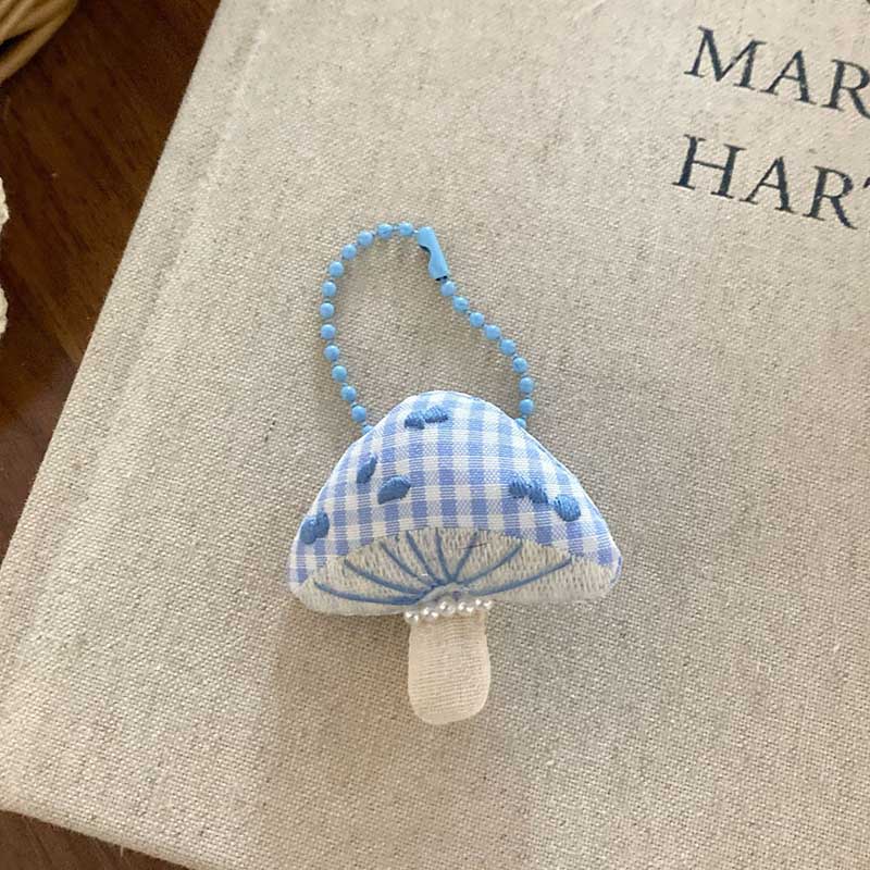 Plaid Love Bow Embroidery Sweet Bag Charm