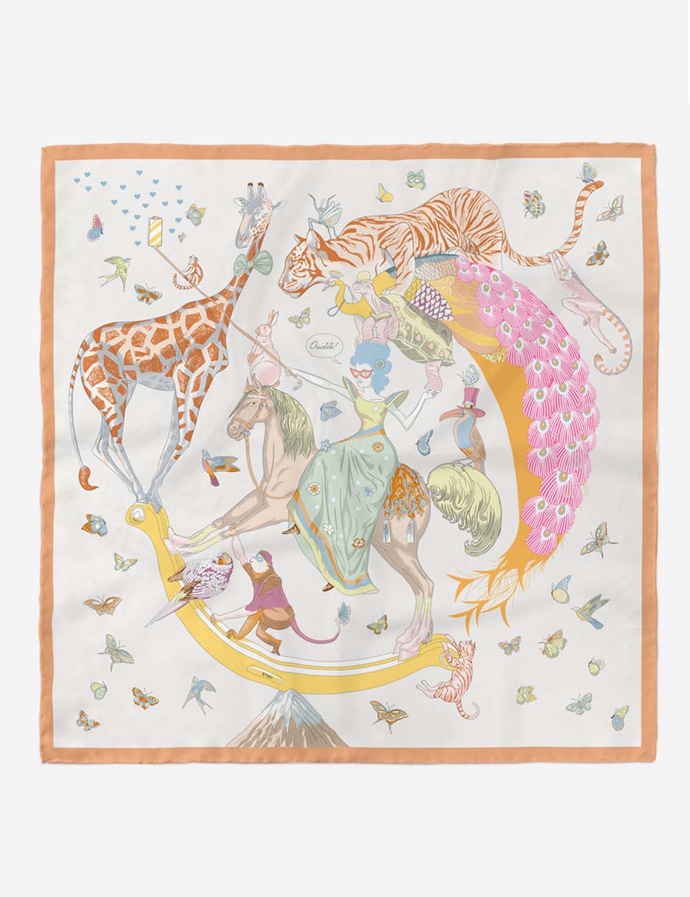 Colorful Animal Print Square Silk Scarf