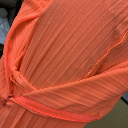 Solid Color Pressed Pleated Long Wide Leg Pants