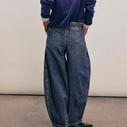 Minimalist Drawstring Low Waist Loose Denim Jeans