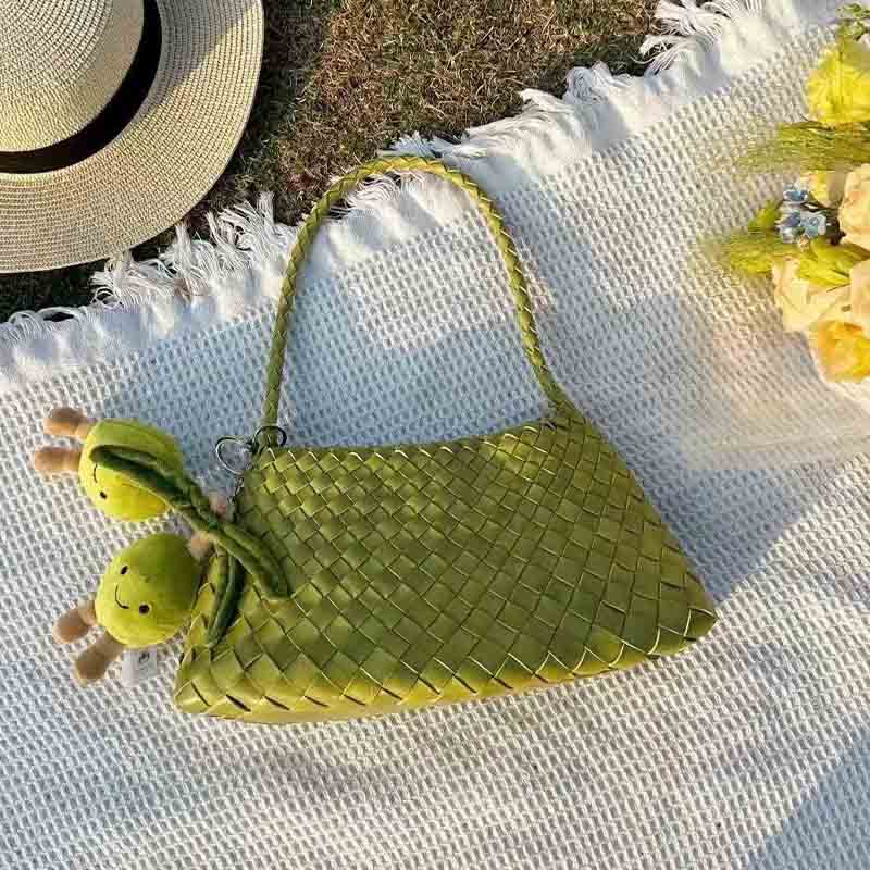 Vintage Woven Beach Tote Shoulder Bag