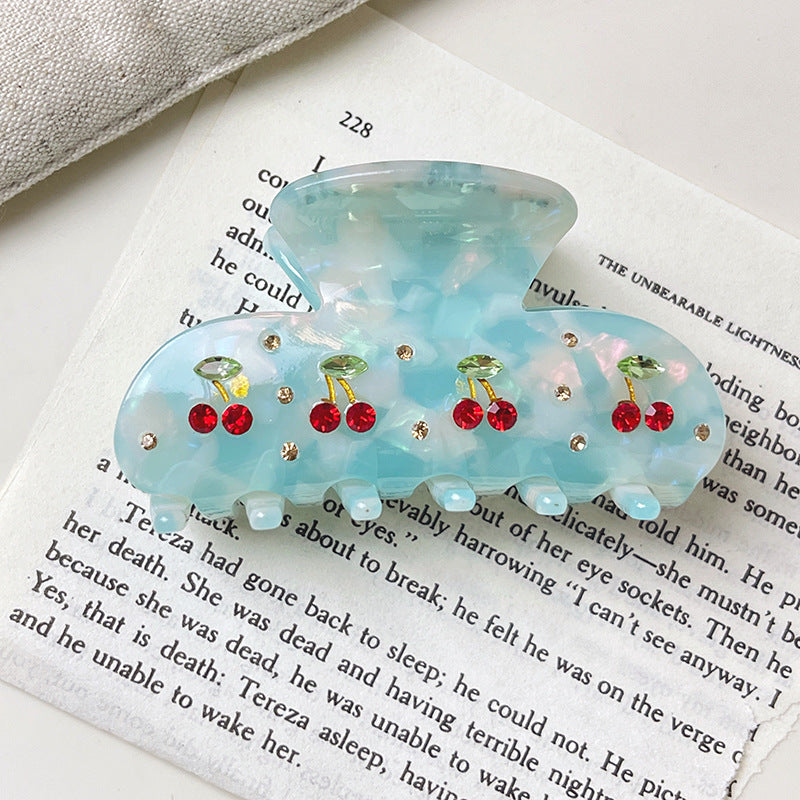 2+Cute Cherry Rhinestone Hair laws