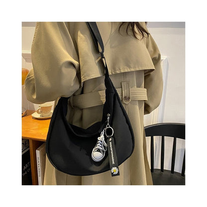 Causal Solid Color Oxford Crossbody Bag