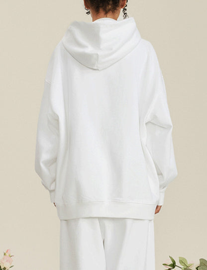 Solid Color Loose Long Sleeve Hoodie
