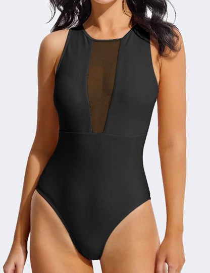 Backless Round Neck One Piece Swimwear