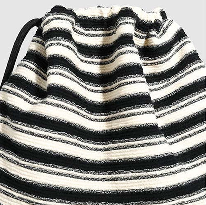 Striped Color Block Drawstring Backpack