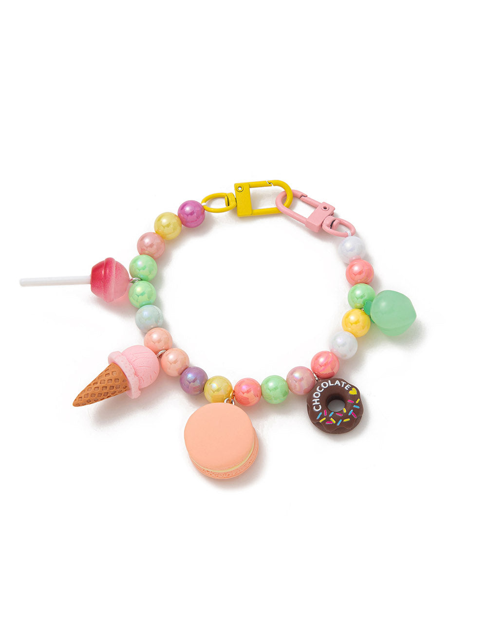 Cute Colorful Beaded Acrylic Keychain Bag Charm