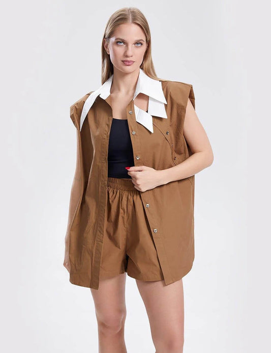 Sleeveless Shirts and Shorts Sets