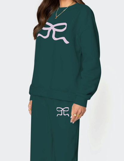 Casual Long Sleeve Thickened Sweatshirt Pants Set