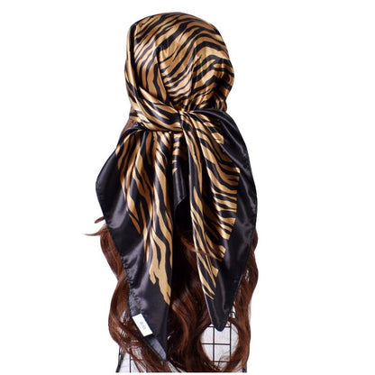 Satin Zebra Square Scarf
