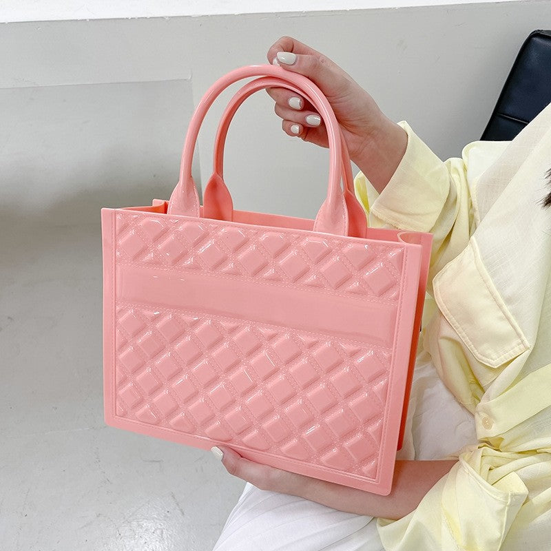 Large Capacity Solid Color Tote Handbag