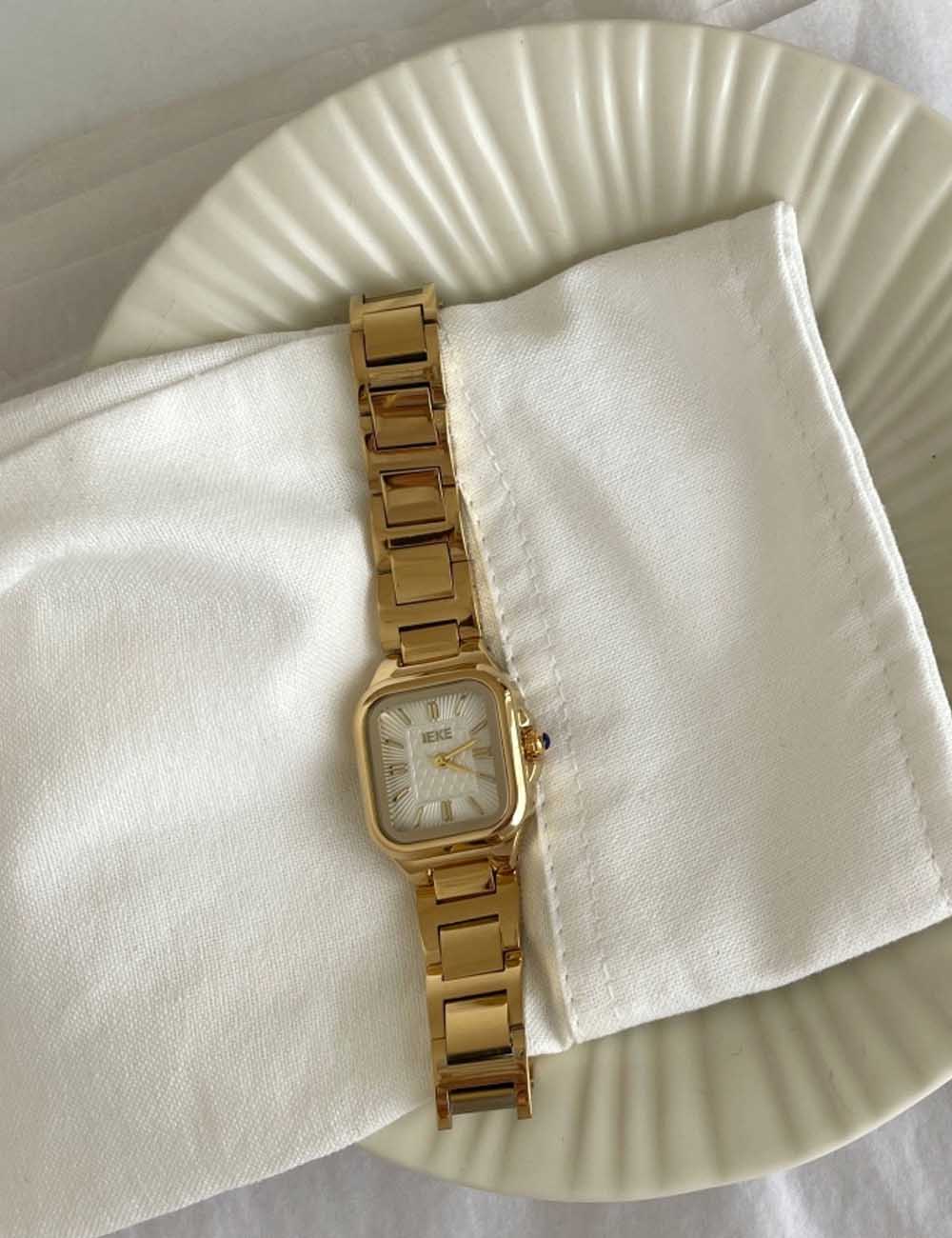 Trendy Square Dial Stainless Steel Bracelet Watch