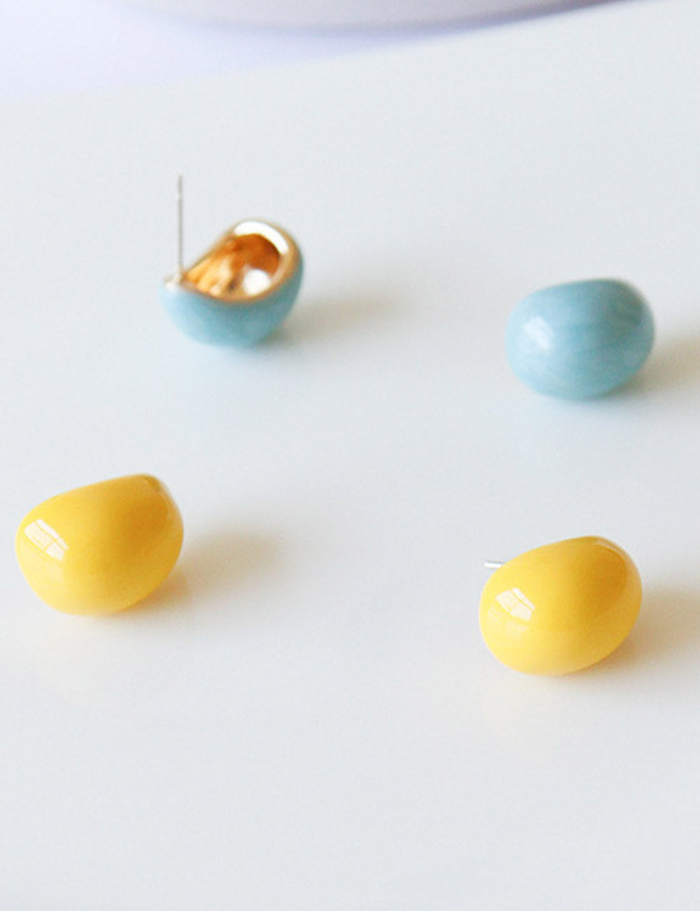 Cute Irregular Drip Glaze Geometric Stud Earrings