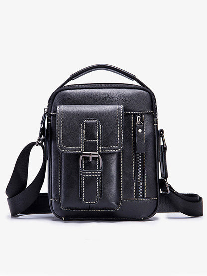 Solid Multi-layer Pocket Casual Crossbody Bag
