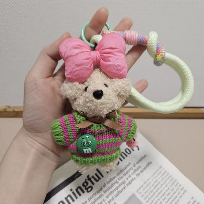 Cute Teddy Bear Keychain With Water Bottle Holder