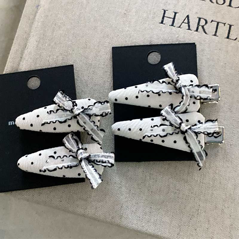 Lace Bow Knot Polka Dot Hair Clip
