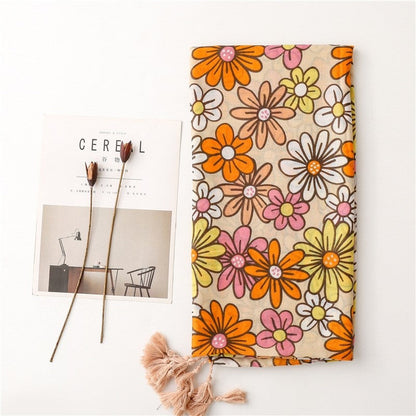 Tropical Plant Floral Contrast Color Scarf