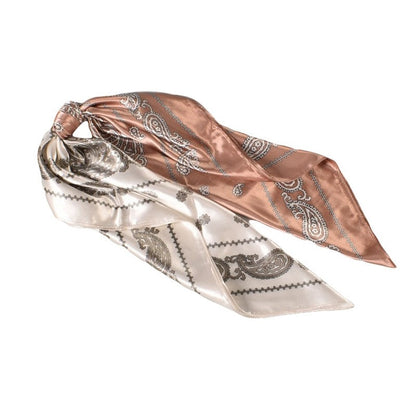 Paisley Print Satin Square Hair Scarf