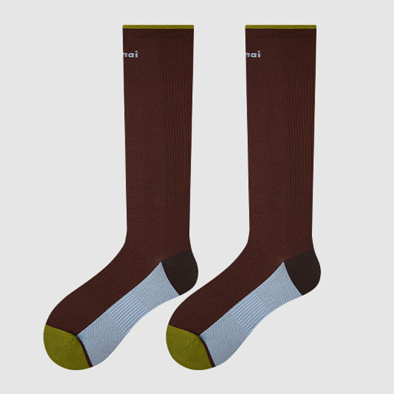 Simple Color Block Compression Calf Socks