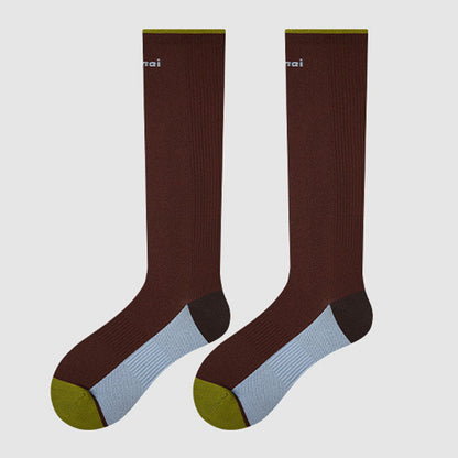 Simple Color Block Compression Calf Socks