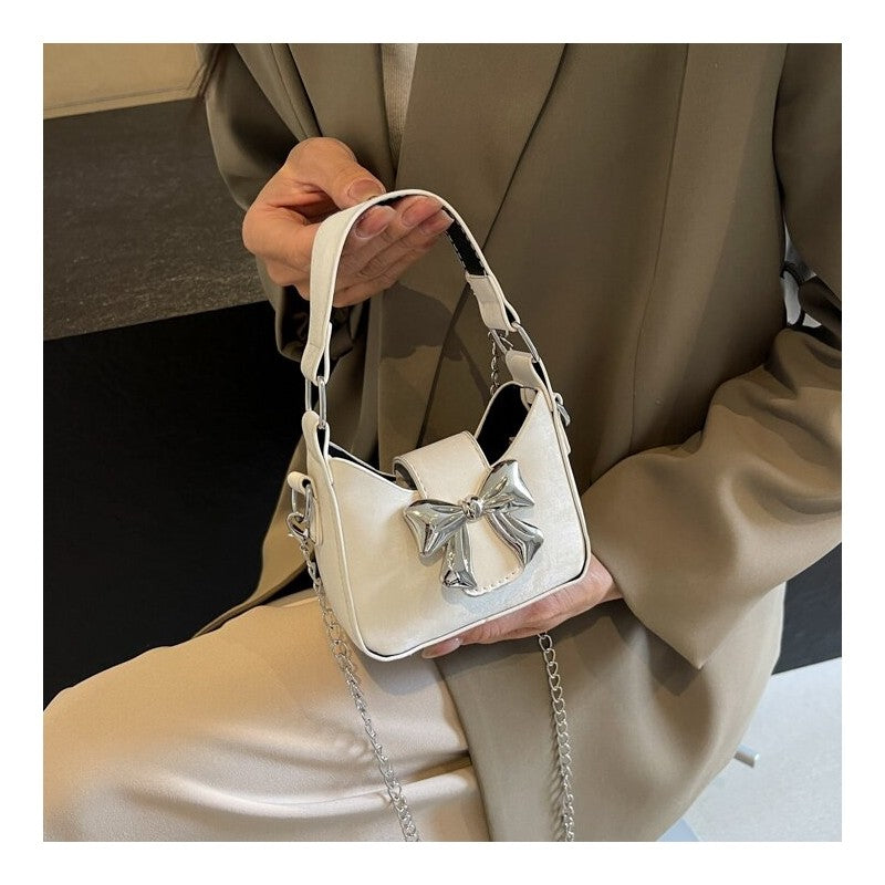 Bow Decor Mini Chain Handle Bag