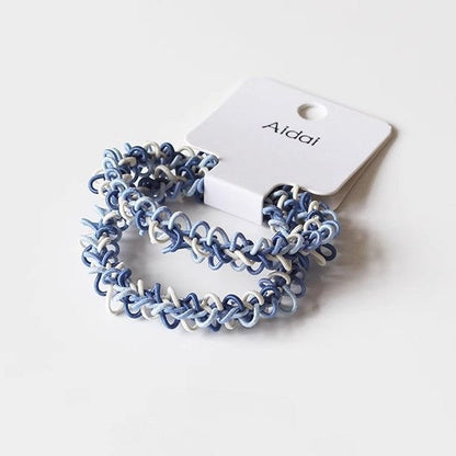 Colorful Woven Simple 2PCS  Hair Ties