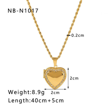 Simple Zircon Pendant Chain Necklace