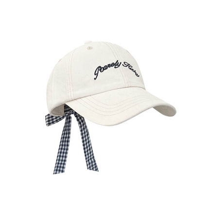 Vintage Embroidered Letter Bow-Tie Baseball Cap